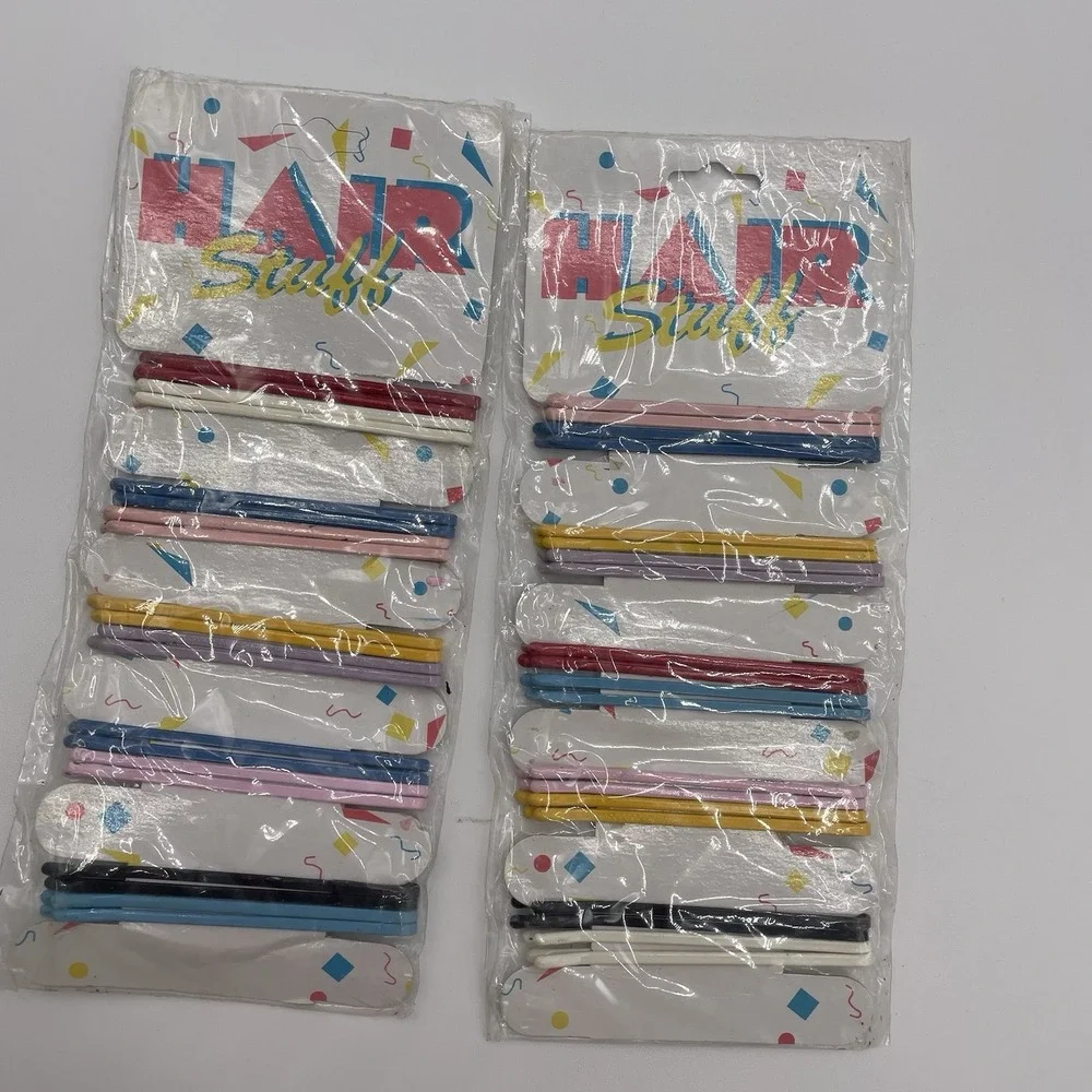 Vtg 90s Colorful Hair Bobby Pins 2 Packs‎ + 80's Style Hair Retro